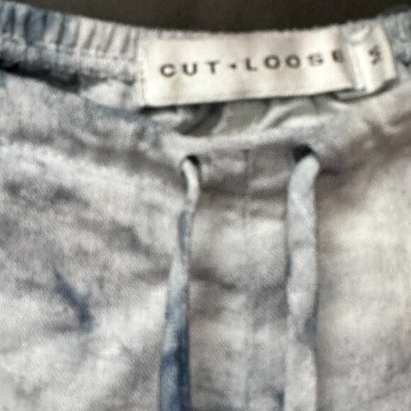 Cut Loose Linen Tie Dyed Sleeveless Shorts  Size Medium Set Cotton Blue - Picture 4 of 7